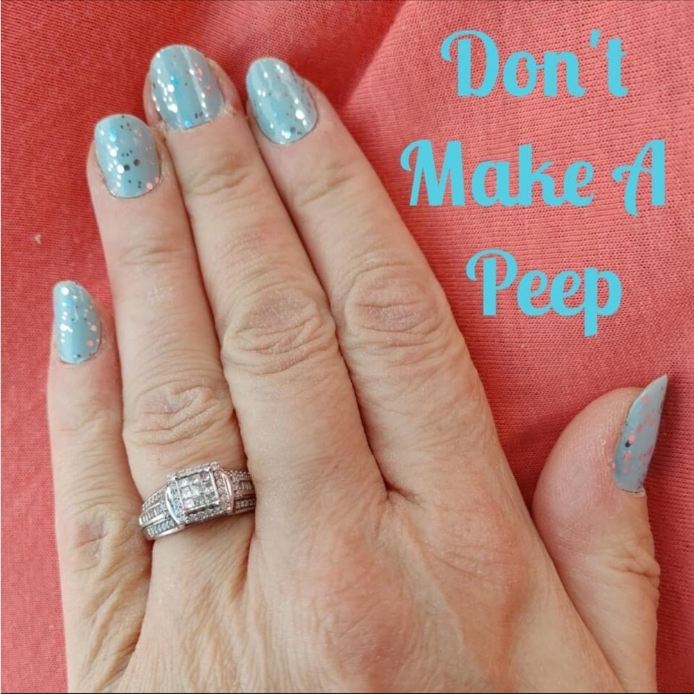 *Retired* Color Street: Don’t Make a Peep | Blue Spring Easter Silver Glitter - Picture 13 of 16